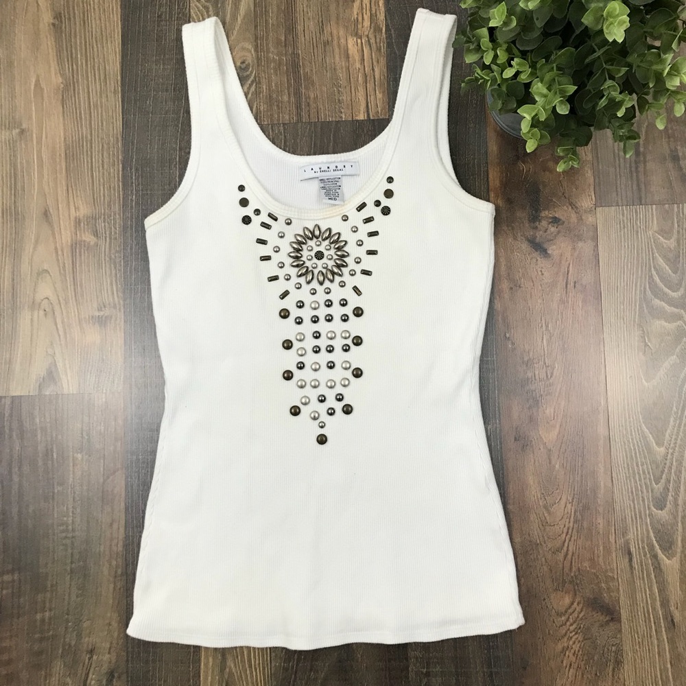 Laundry by Shelli Segal embellished tank